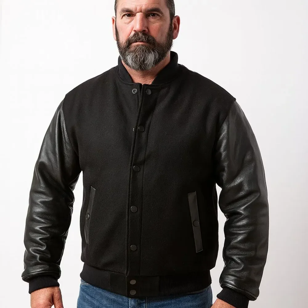Harley Davidson Jacket Mens Leather/Wool Blend Varsity Jacket Sz S (runs big) - Picture 1 of 7